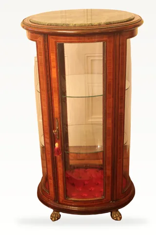 FRENCH INLAID VITRINE OR BIJOUTERIE CABINET