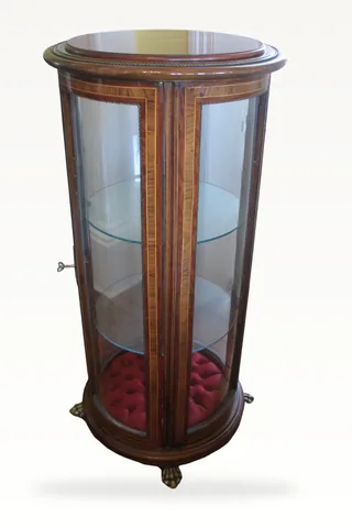 Late 19th century inlaid vitrine/bijouterie cabinet