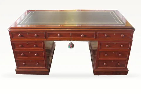 A Victorian mahogany partners desk