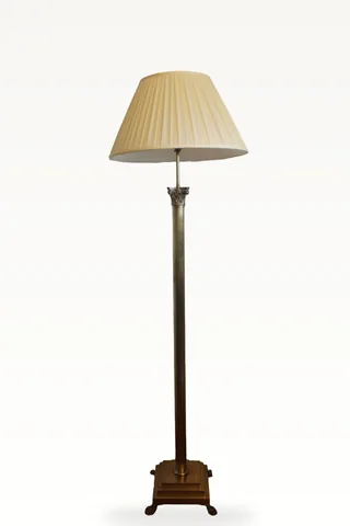 Early 20th century brass standard lamp