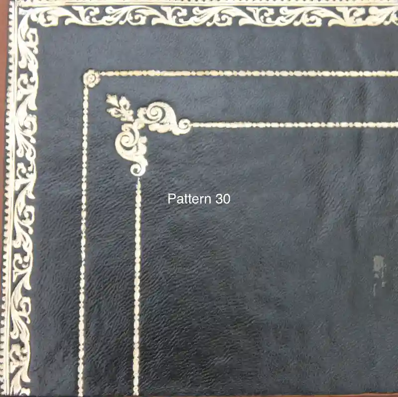 Antique Desk Leather Replacement - Gold Tooling Pattern 30